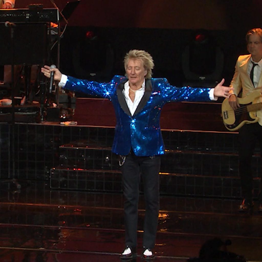 Rod Stewart actuando en el Hard Rock Live durante su gira 'One Last Time' en febrero de 2026